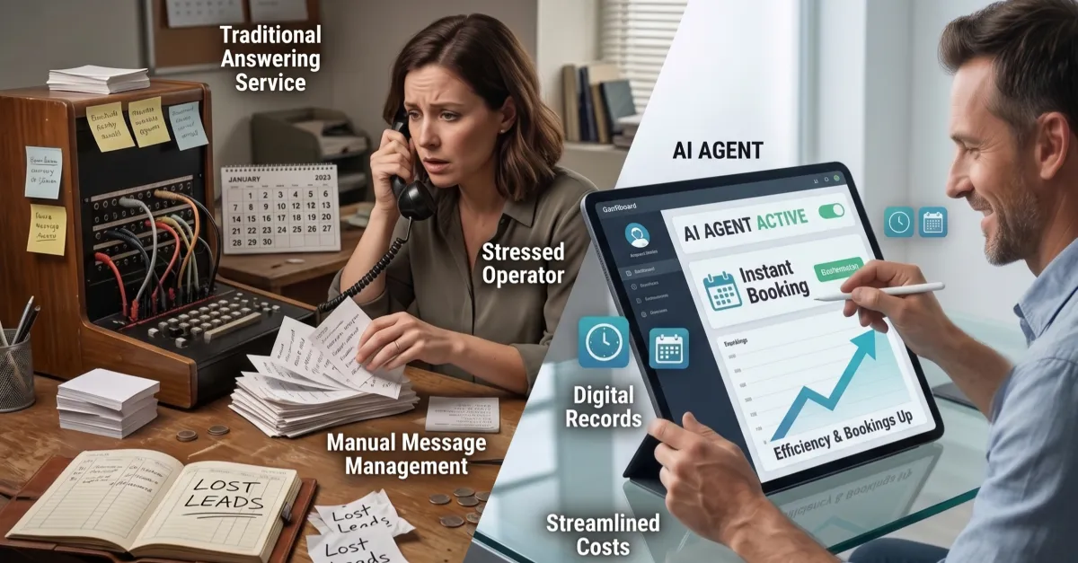 Business team reviewing AI automation dashboard for lead generation