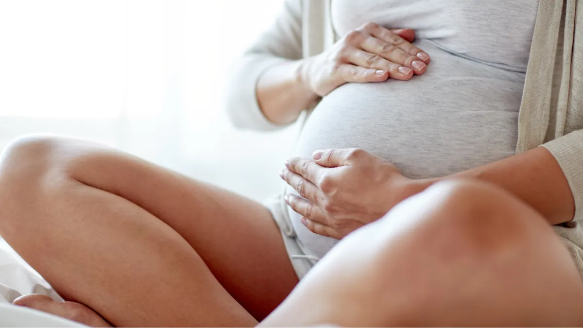 Pregnant Mom Holding Belly