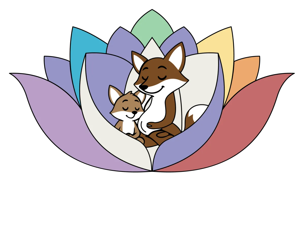 Yogamazia logo - white text