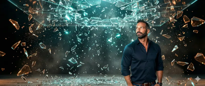 Crystal structure representing breaking through the invisible ceiling in your career
