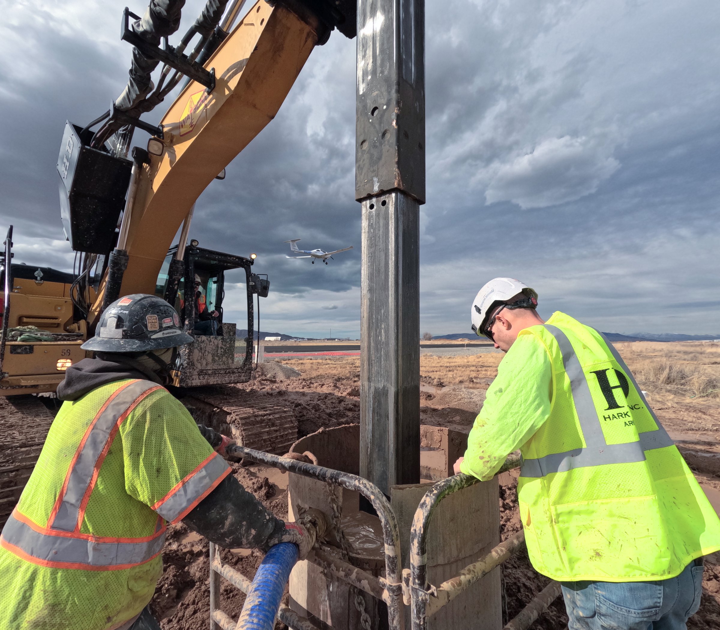 Hark Drilling crew placing a deep foundation element on a Salt Lake City project