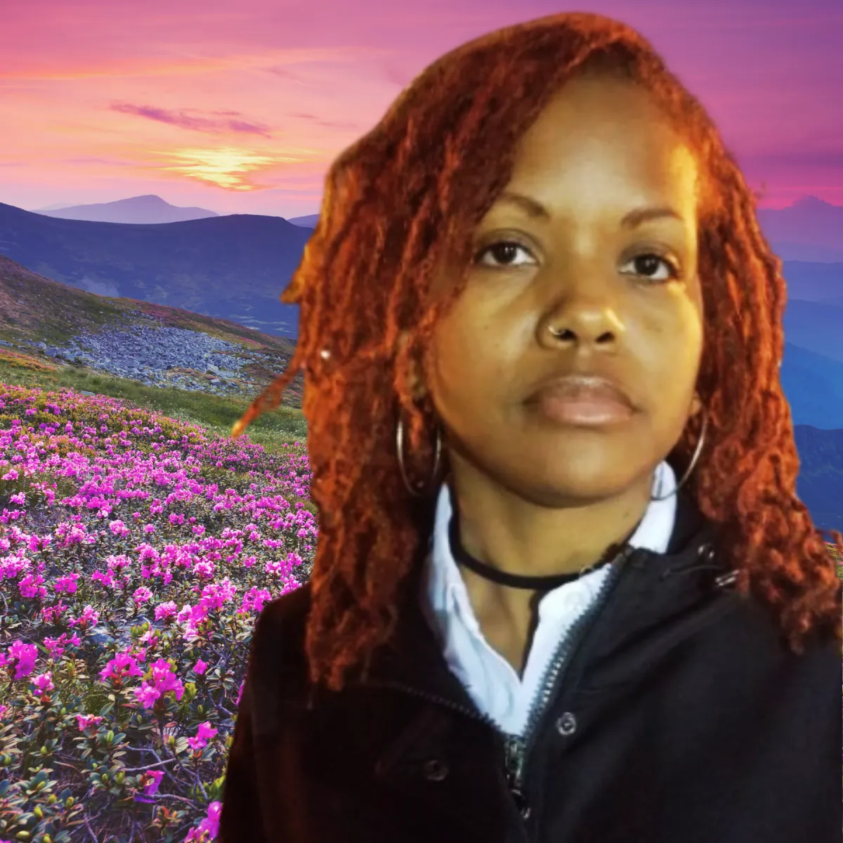 Photo of Kemiesh “Kei” Robb, end-of-life doula, in soft natural light