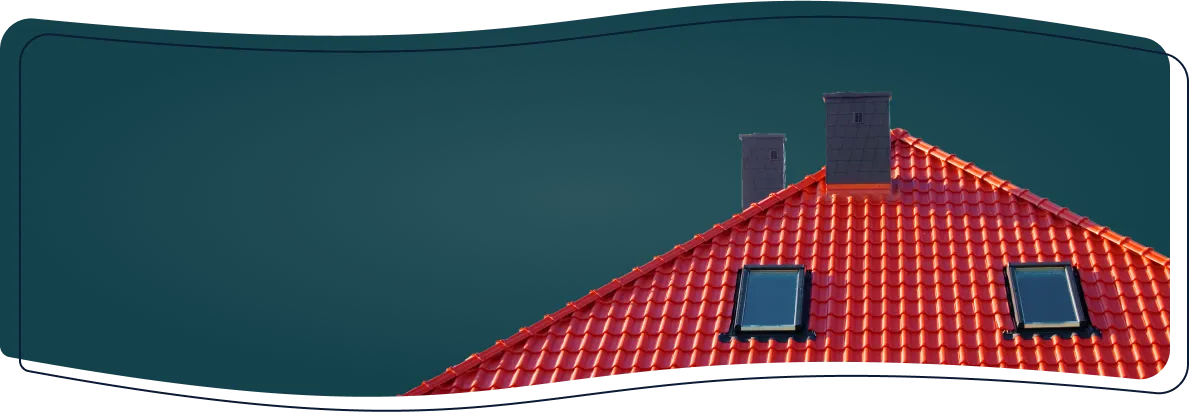 roof with chimney and skylights