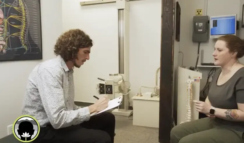 Dr. DiNunzio of Western Carolina Chiropractic seeing a patient