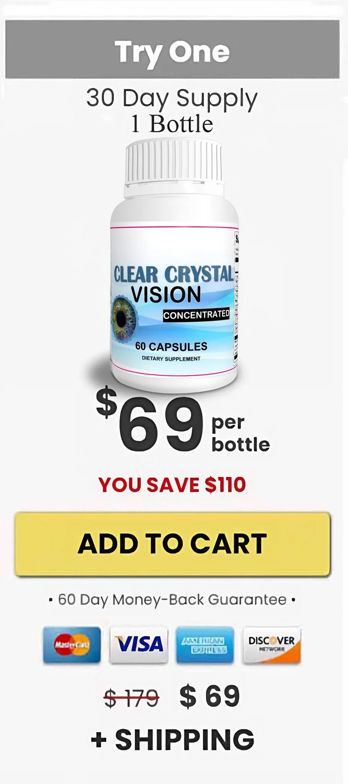 Clear Crystal Vision $69/jar