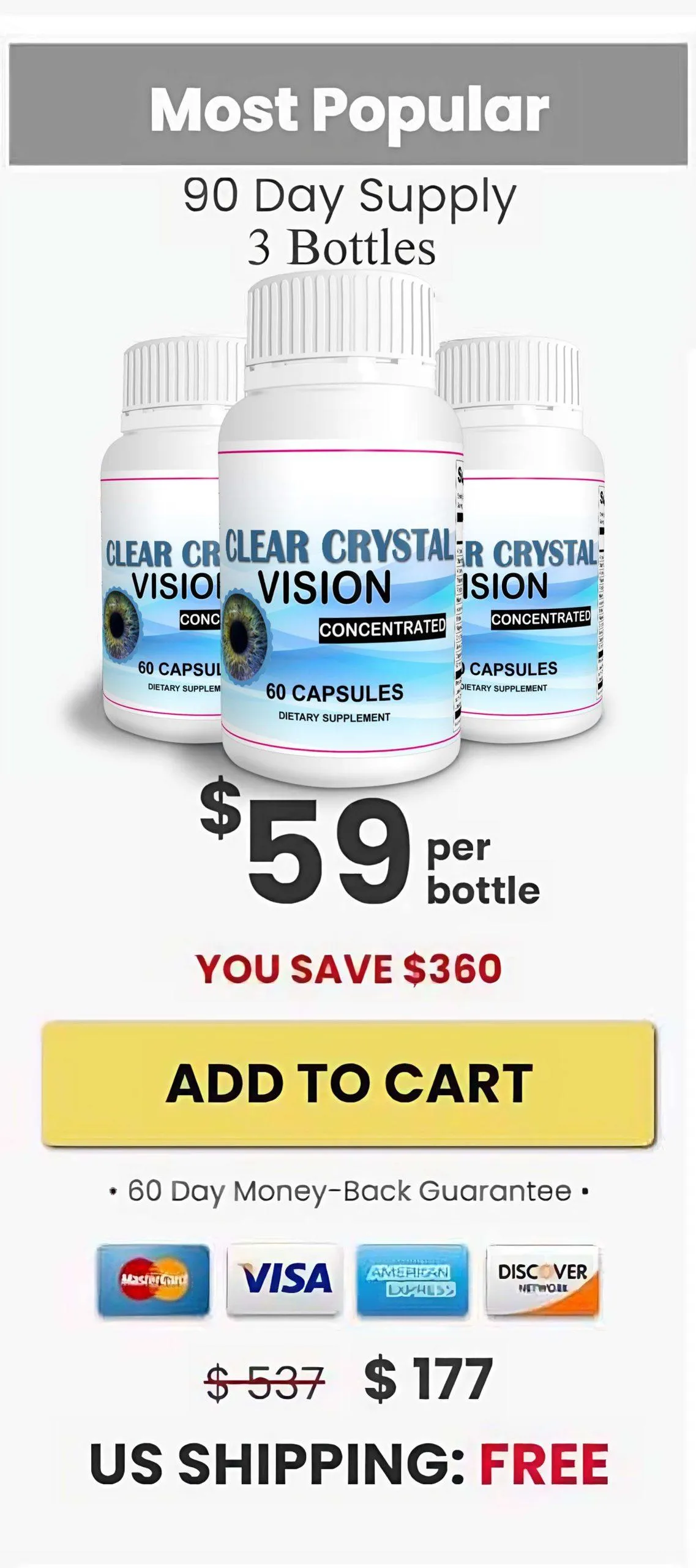 Clear Crystal Vision $59/jar