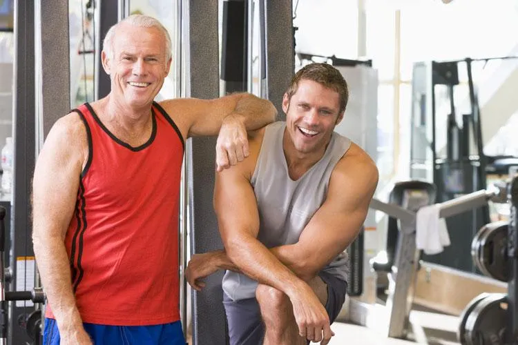 two men at gym concerned about hormonal health, prostate health, sexual health, cardiovascular health, and stress management at Naturopathic Physicians Group in Scottsdale and Phoenix.