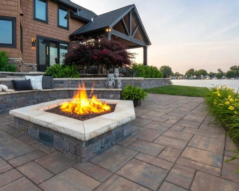 Custom paver patio design and installation in Naperville, IL.