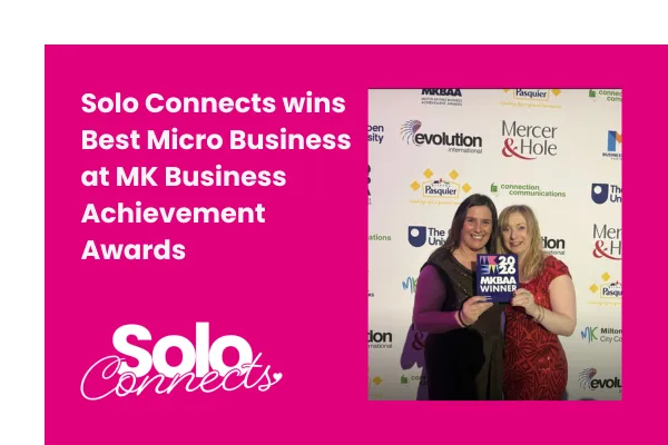 Image of Rachel Allen and Samantha Poole with their trophy for Best Micro Business at the MK BAA awards
