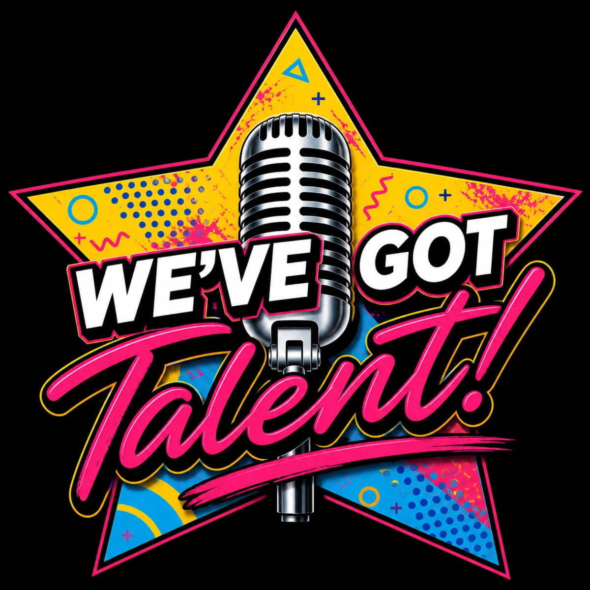 We’ve Got Talent logo featuring a microphone above a colorful star with the text “A Benefit for the Gifford Academy for Performing Arts.”