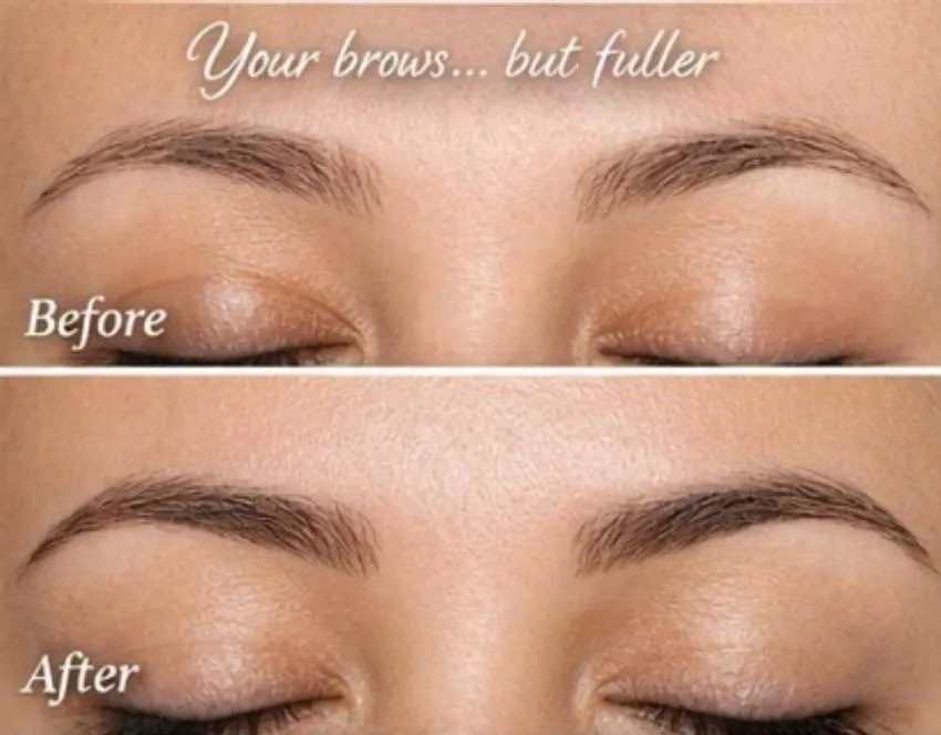 Close up showing precise Brow Density pigment placement