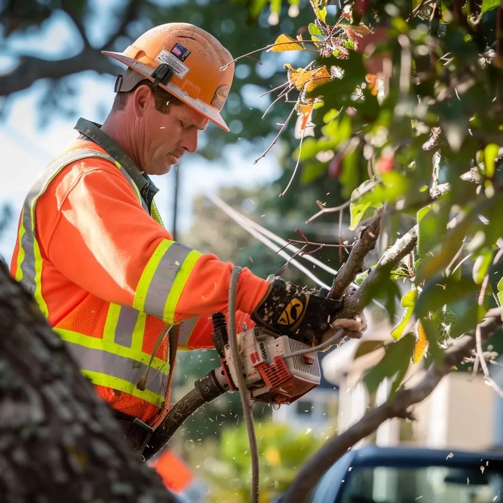 close up shot of tree trimming in valdosta