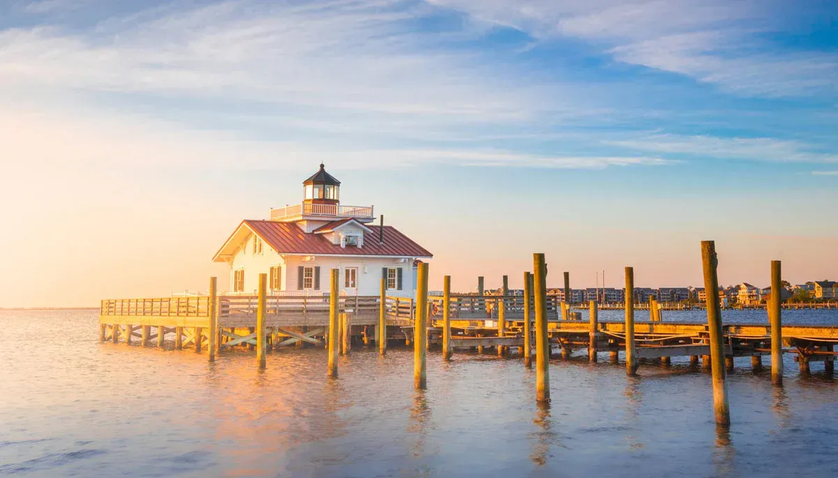 Image of water point in Dare County, North Carolina. Containing Duck, Kitty hawk, Nag Head, and Manteo. 