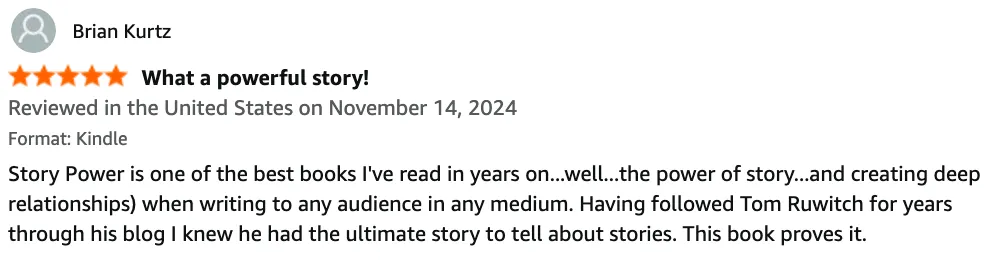 Story Power Marketing book
