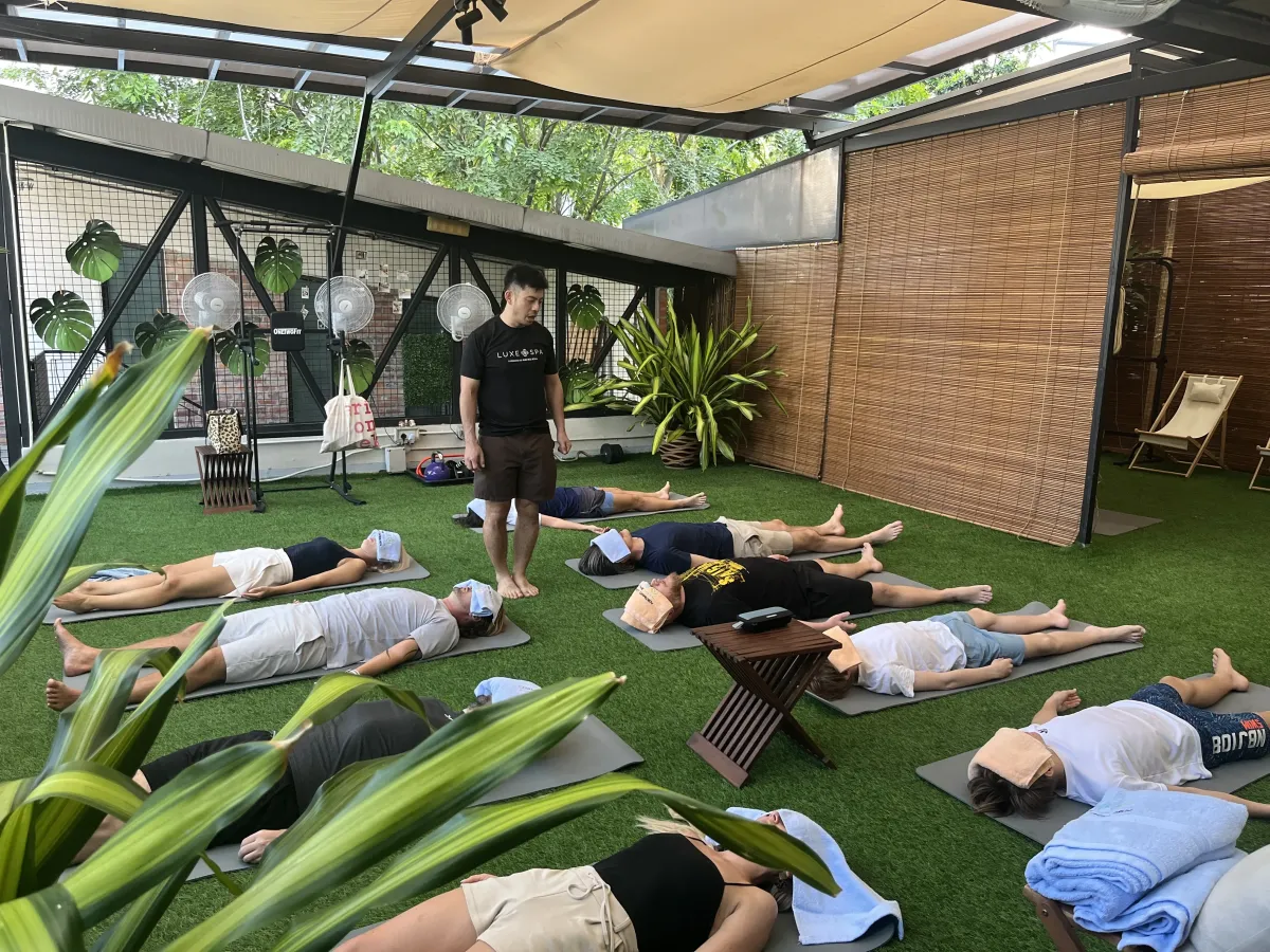 A breathwork class with Piyachai