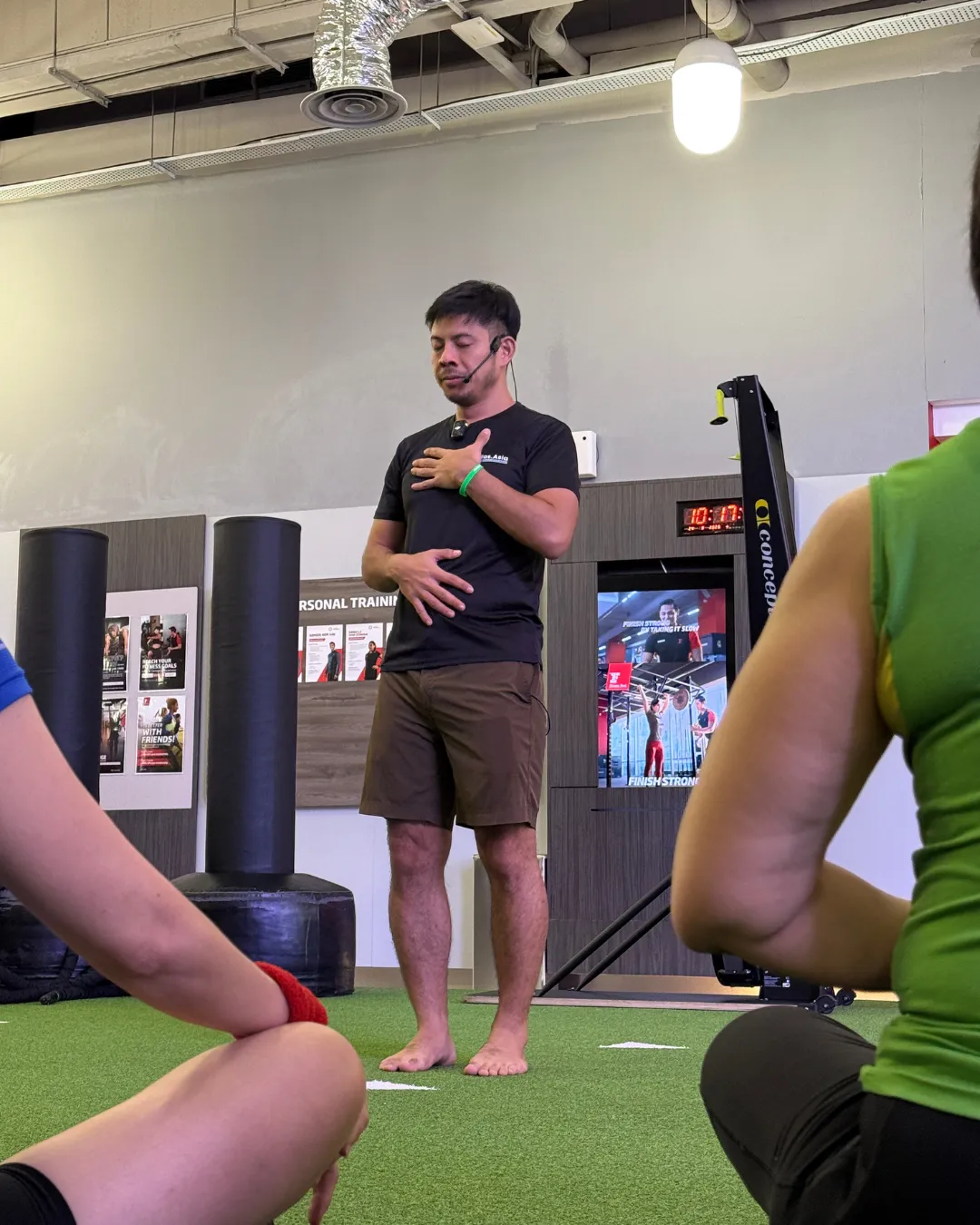 Breathwork instructor in class
