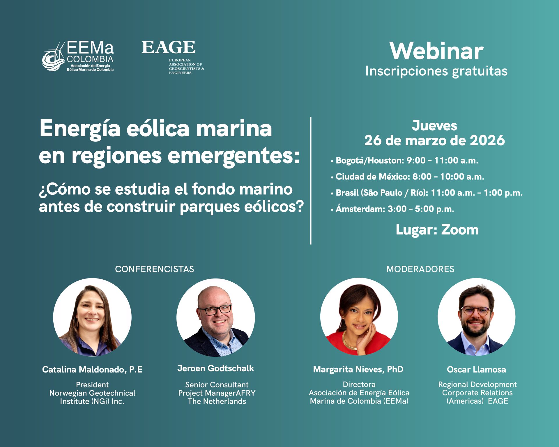 Webinar energía eólica marina fondo marino Colombia marzo 2026