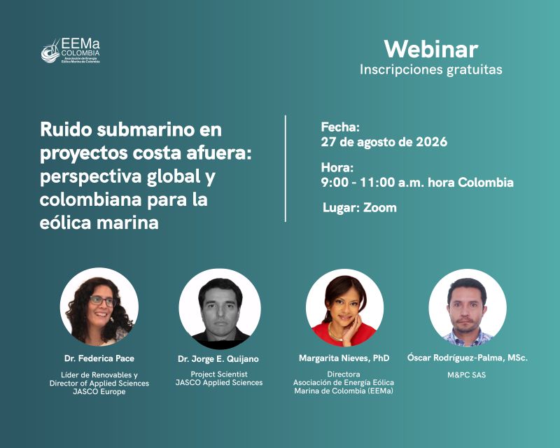 Ruido submarino en proyectos costa afuera: perspectiva global y colombiana para la eólica marina.