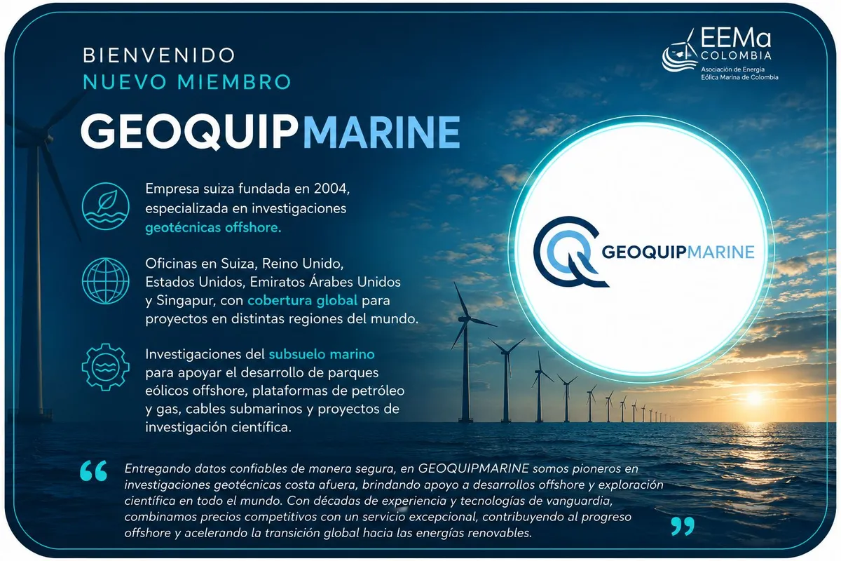 Geoquip Marine se incorpora como miembro corporativo de EEMa Colombia