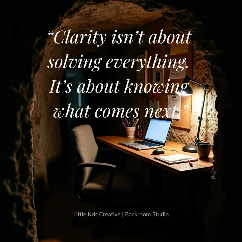 Branded LKC Backroom Studio cave image featuring the quote, “Something can matter without needing your attention today.”