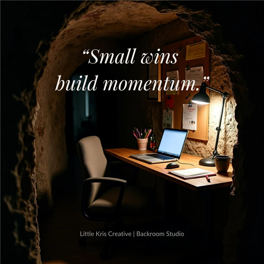 Why Small Wins Matter More Than Big Plans, Stage 1 Week 8 of the Business Growth Journey by LKC Backroom Studio.