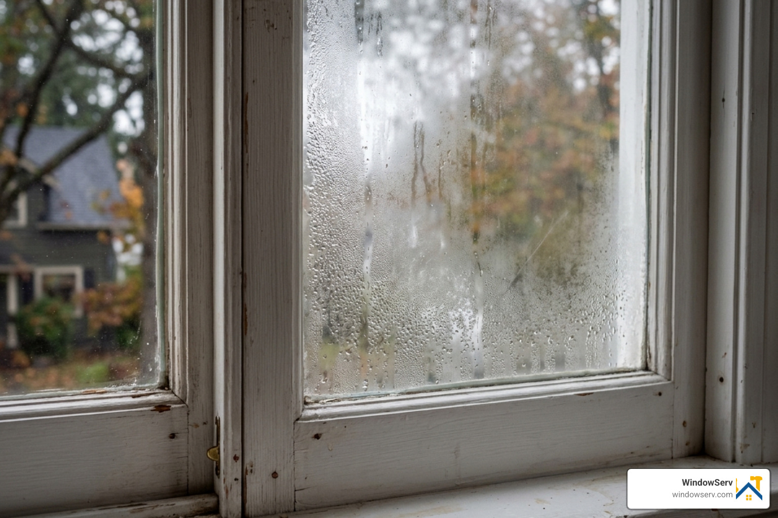 replace sealed glass unit foggy residential window with condensation between panes - replace sealed glass unit