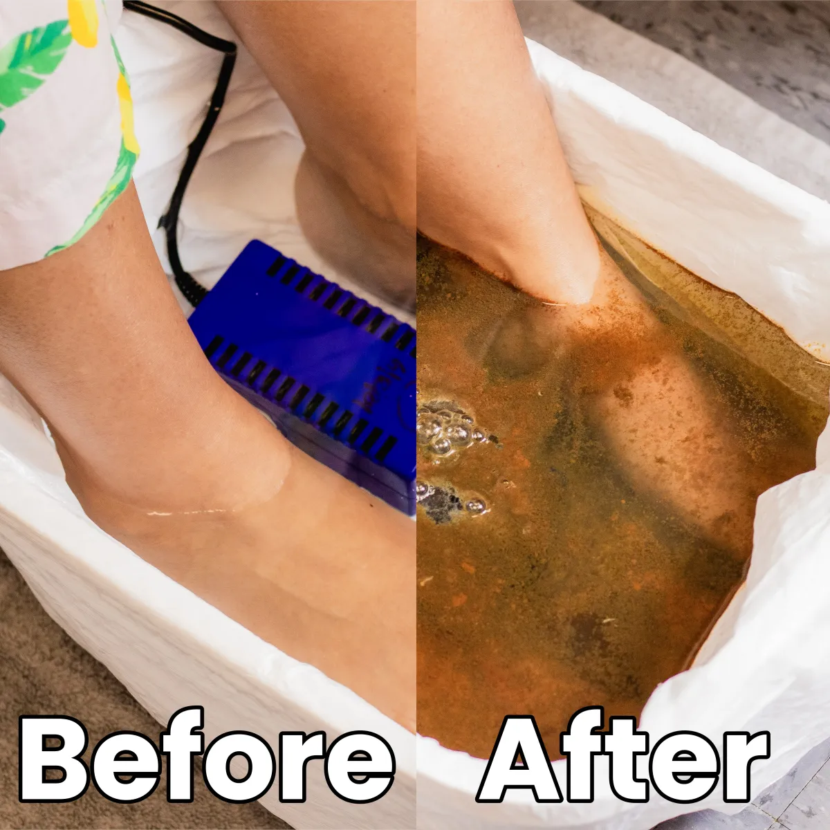 Body Detox Foot Soak Before and After