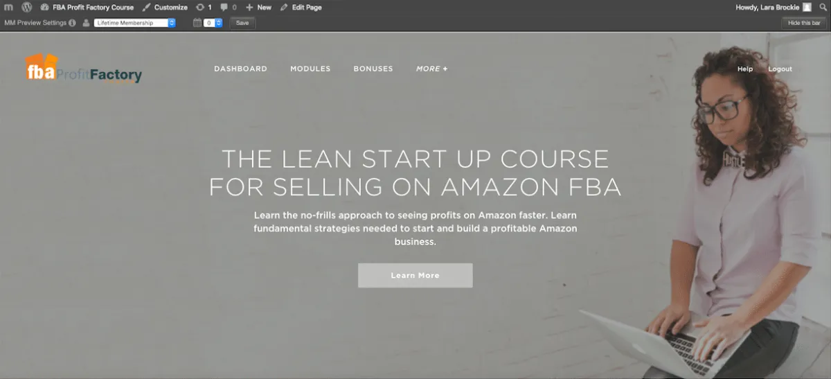Online Course Website for an Amazon FBA Coach
