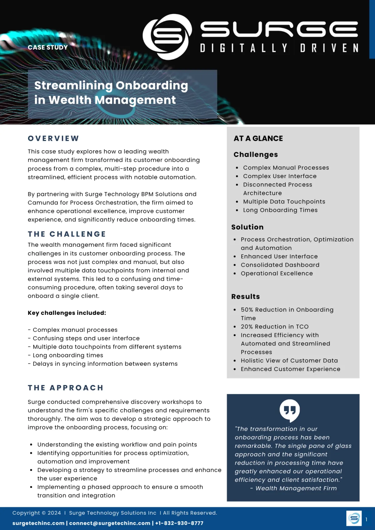 Case Study for US Based BPM Consultancy
