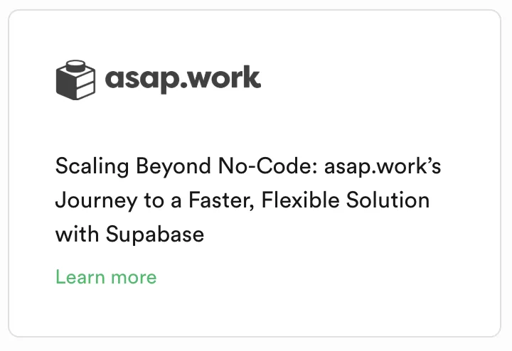 asap.work customer success story for Supabase