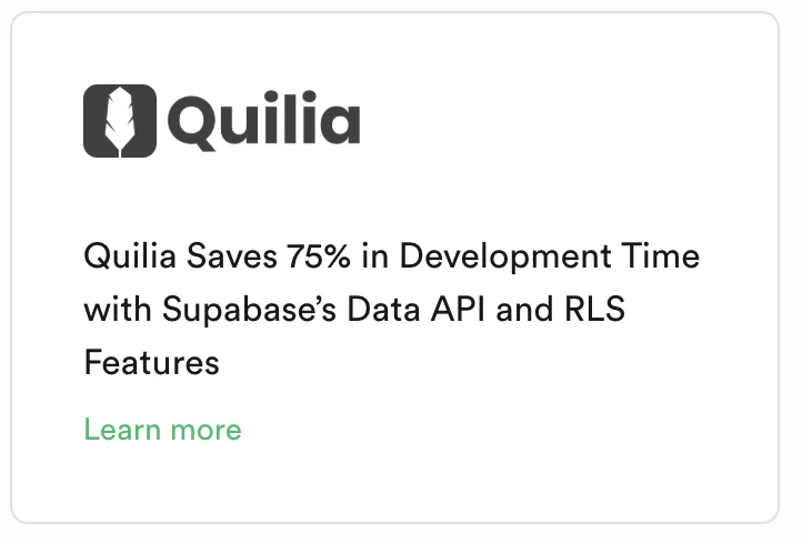 Quilia Case Study for Supabase