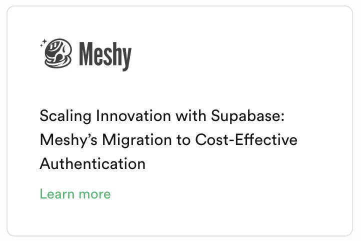 Meshy Case Study for Supabase