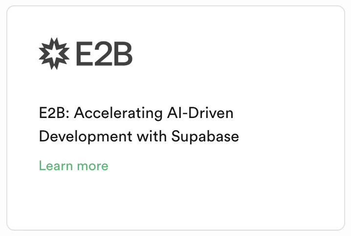 E2B customer success story for Supabase