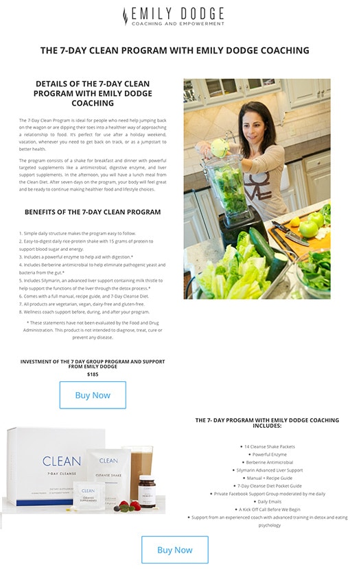 Sales Page For A Wellness Coach