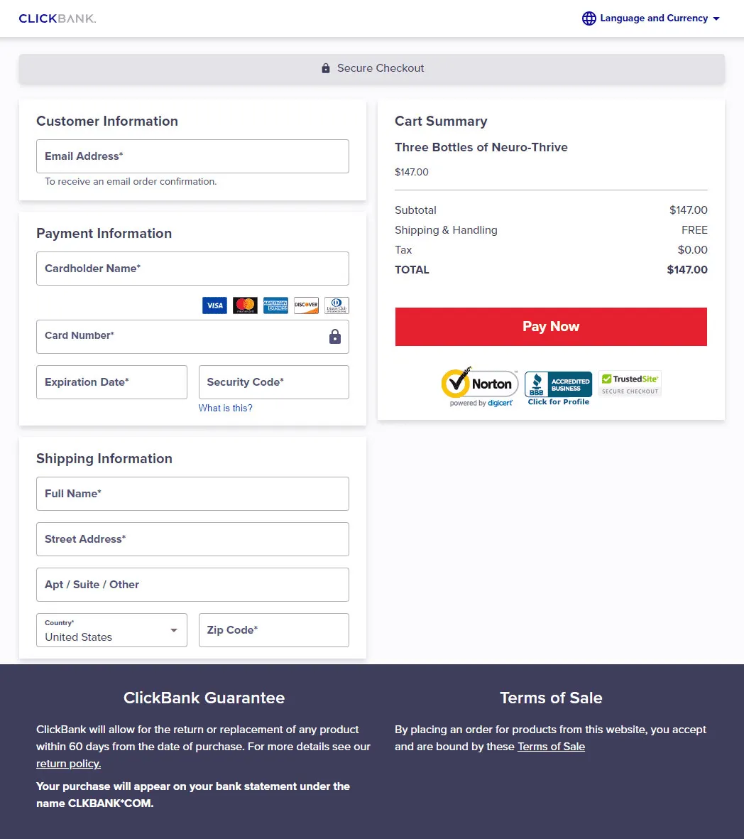 DentaTonic  order page