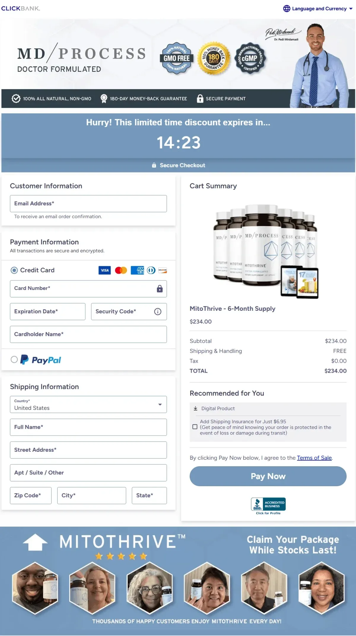 mitothrive offer page