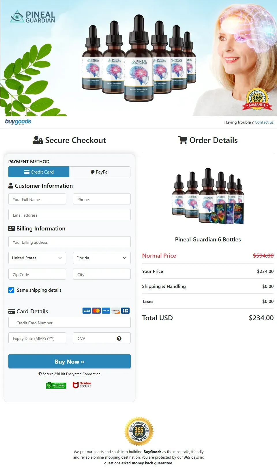 Pineal Guardian offer page