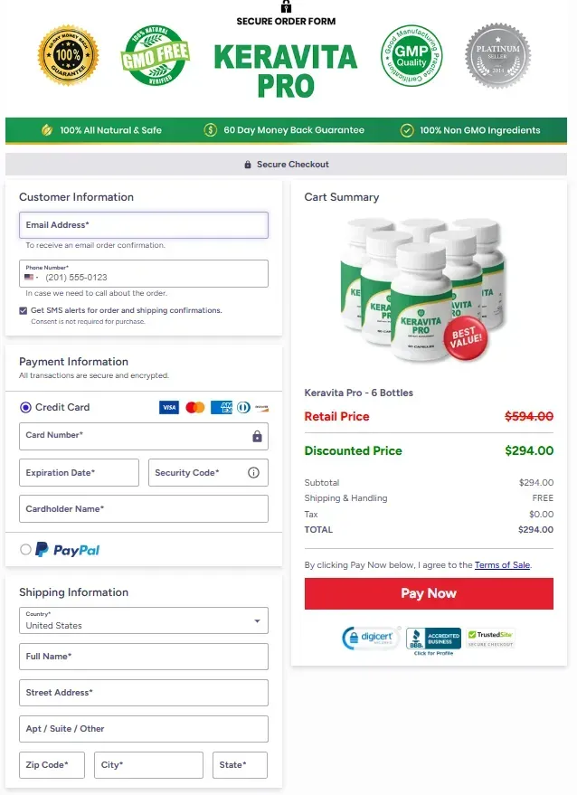 Keravita Pro offer page