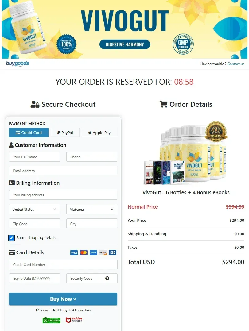 VivoGut buyer page