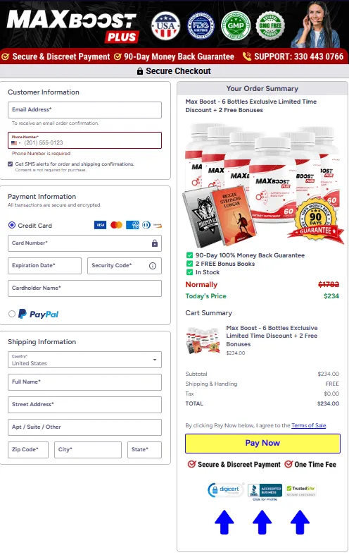 Max Boost offer page