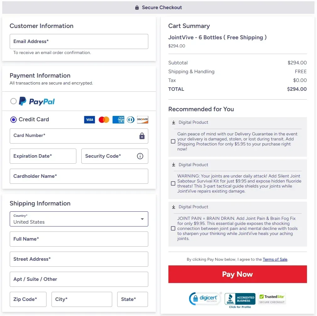 JointVive offer page