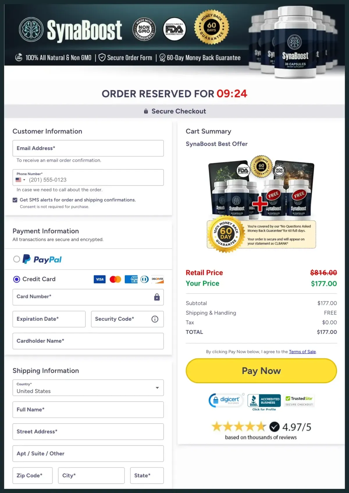 SynaBoost offer page today