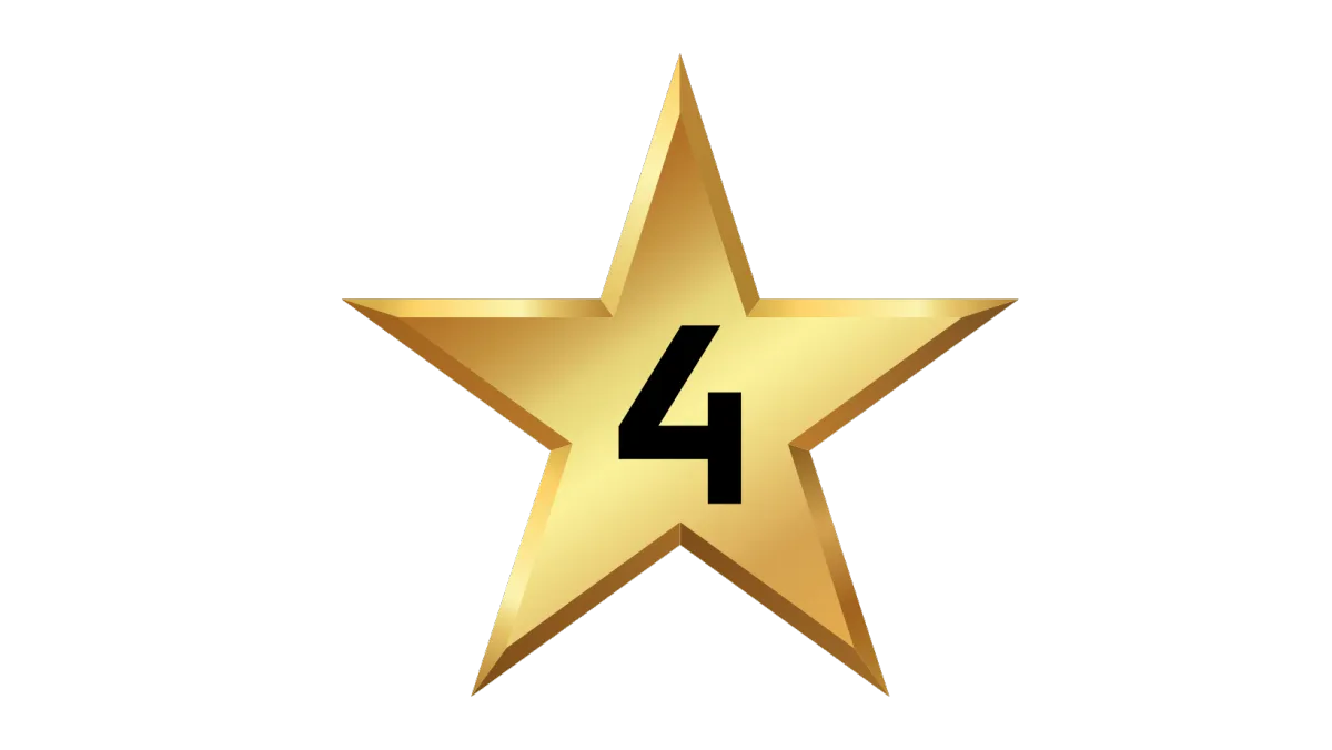 Google review 4 stars icon gold