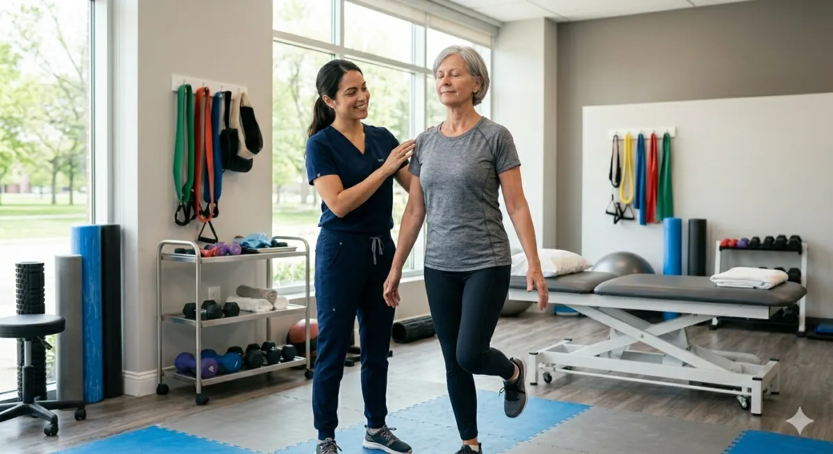 Vestibular therapy balance exercise for vertigo treatment at NJ Rehab Experts New Jersey