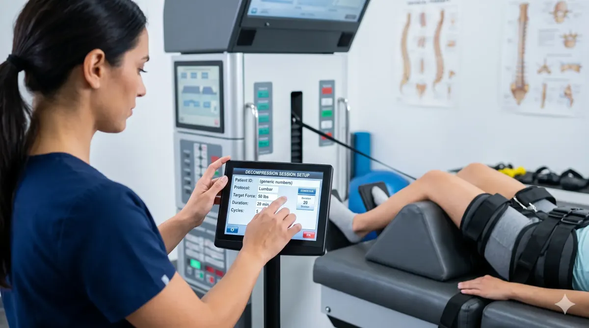 Computerized spinal decompression treatment for a herniated disc in Clifton