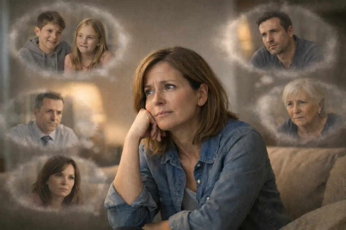 woman with thought people