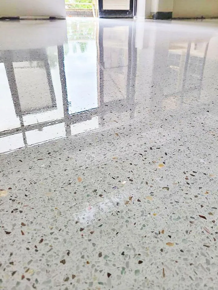 Terrazzo waxing