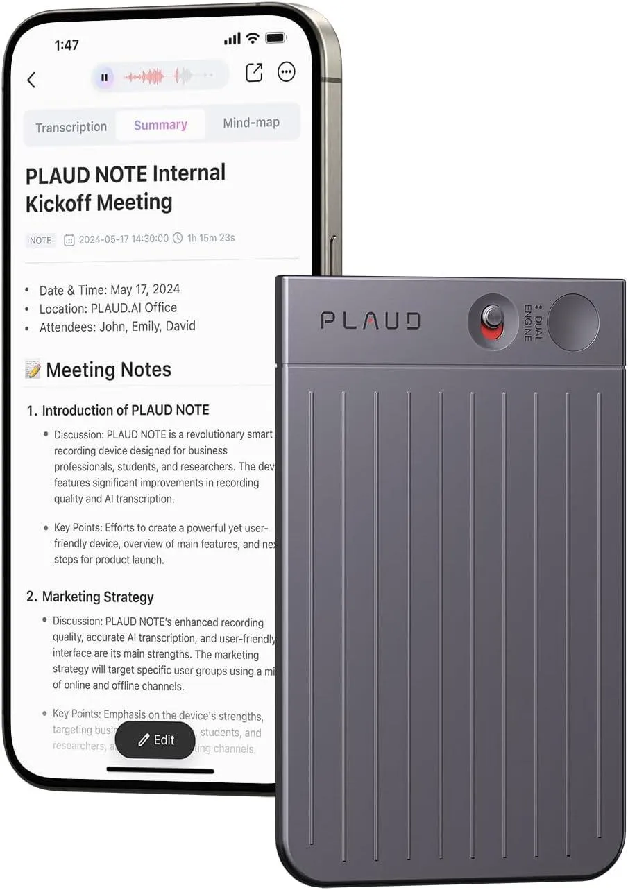 Image of PLAUD AI Note & Voice Recorder w/Case