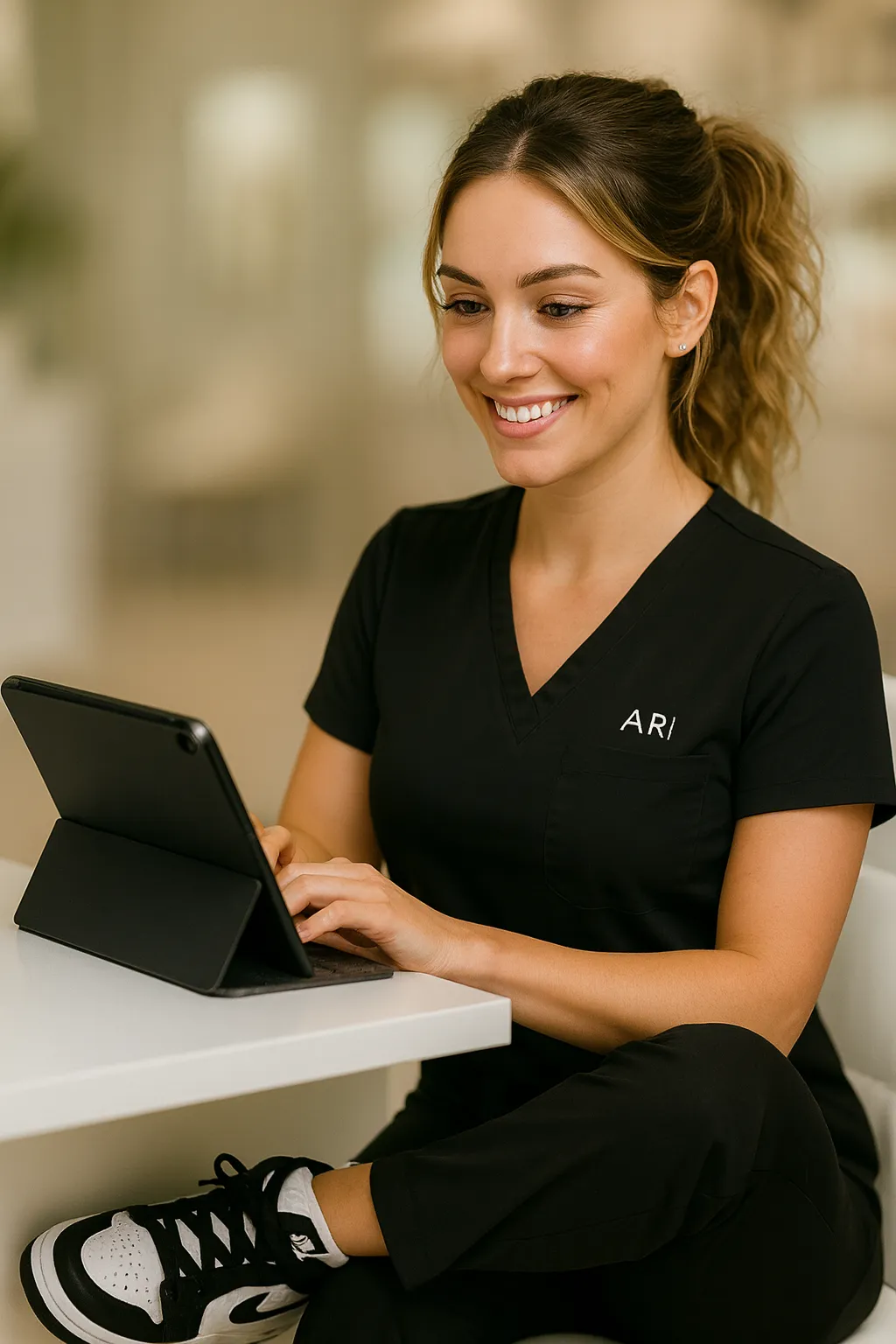 naked woman on gray couch