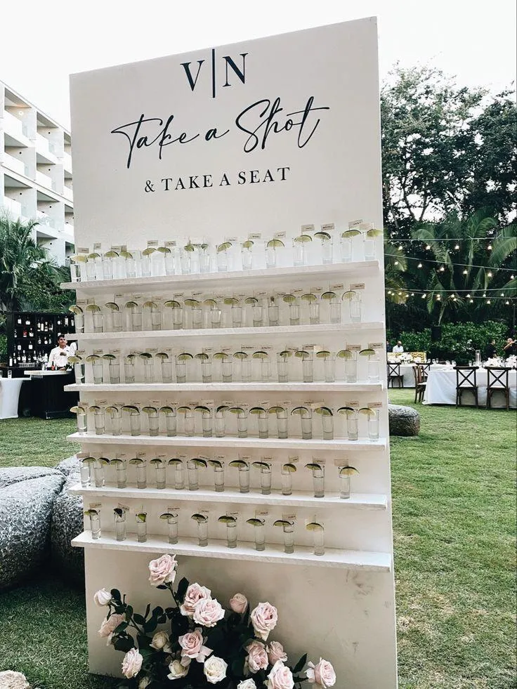 toast and seating chart wall